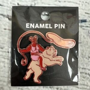 Bioworld Enamel Pin Circus Bear Riding Whip NEW Brooch‎ Lapel Animal